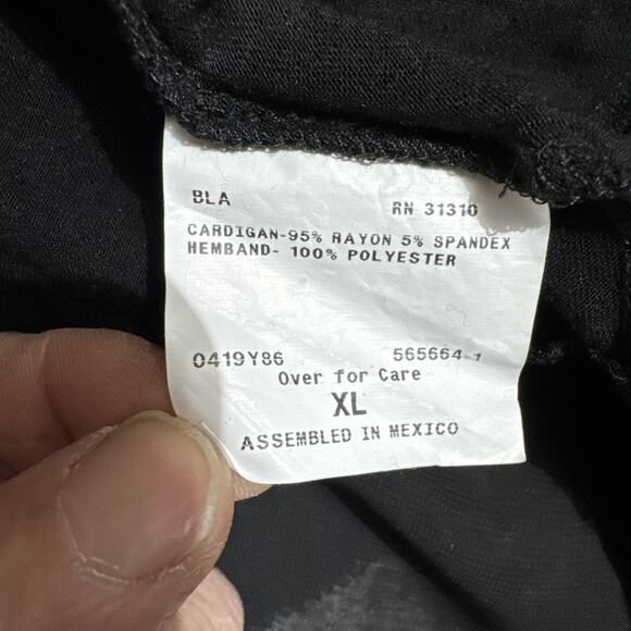 Lagenlook Cardigan Sweater Womens XL Asymmetrical Open Front Flowy Romantic Chic - Picture 6 of 7